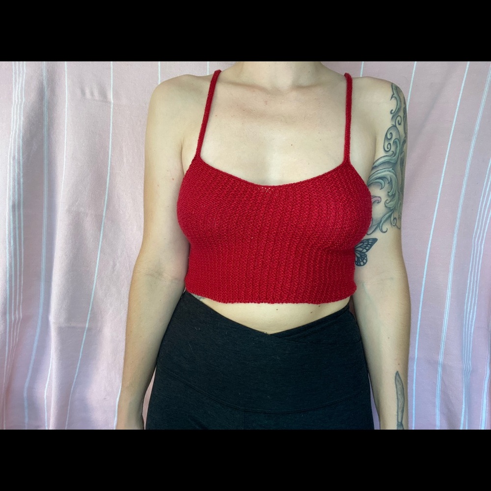 Hand knit crop top!